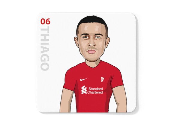 チアゴ・アルカンタラ 似顔絵 LFC ホワイトコースター | リバプール FC