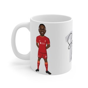 Sadio Mane / Liverpool FC Caricatura Mané Mug (Fondo Blanco) / LFC 2021/22