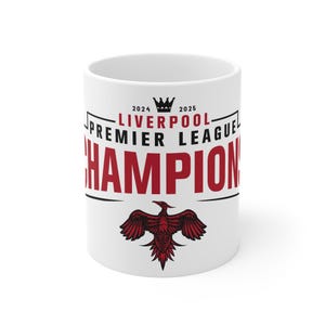 Premier League Champions 2024/25 Liverpool FC Mug (LFC White Background)