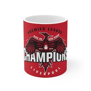 Premier League Champions 24/25 Liverpool FC Mug (LFC Red Background)