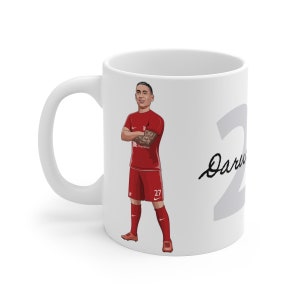 Darwin Nunez | Liverpool FC Caricature White Mug | LFC 2022/23 Reds Uruguay Fans