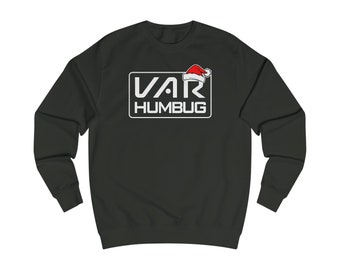 VAR HUMBUG | Premier League Christmas Black Sweatshirt (White & Red Print)
