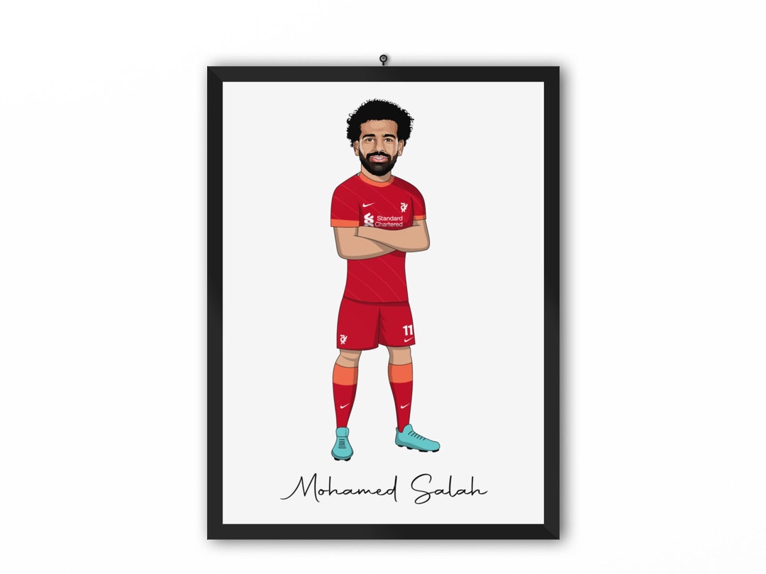 リバプール　モハメド・サラー　タオル モハメド・サラー (リバプール FC) - LFC 21/22 似顔絵イラスト