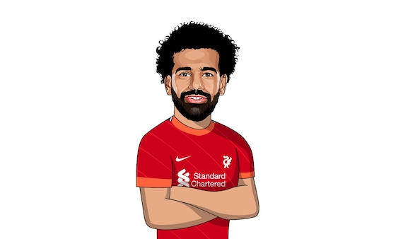モハメド・サラー (リバプール FC) - LFC 21/22 似顔絵イラスト