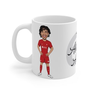 Trent Alexander Arnold | Liverpool FC Caricature TAA White Mug | LFC 2022/23 Reds England Fans Gift
