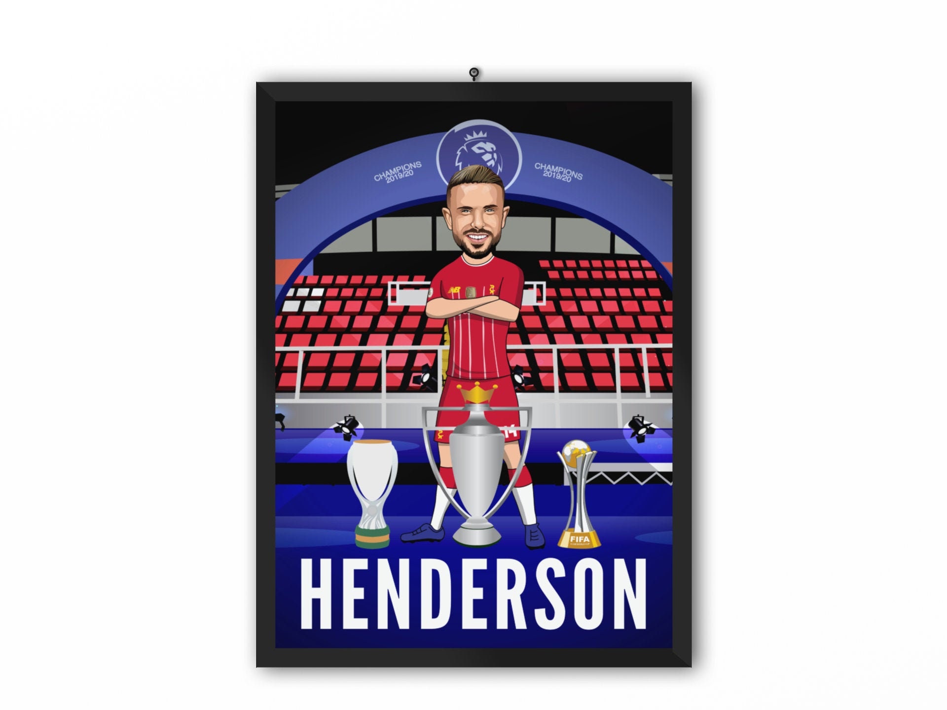 Jordan Henderson (Liverpool FC) Champions 19/20 LFC Caricature Illustration Print A3, A4 or A5