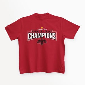 Premier League Champions 2024/25 Liverpool FC T-Shirt (LFC Fan Leisure Wear - Red Shirt)