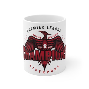 Premier League Champions 24/25 Liverpool FC Mug (LFC White Background)