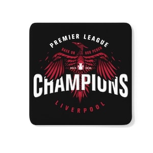 Premier League Champions 24/25 Liverpool FC 20 Coaster (LFC Black Background)