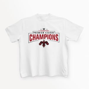 Premier League Champions 2024/25 Liverpool FC T-Shirt (LFC Fan Leisure Wear - White Shirt)