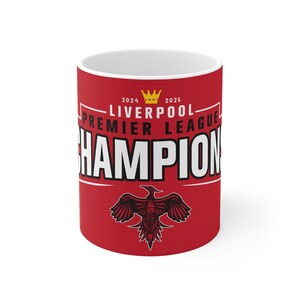 Premier League Champions 2024/25 Liverpool FC Mug (LFC Red Background)