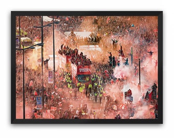 LFC Champions Of Europe | Fc Liverpool Portrait - A3, A4 oder A5 (Landschaftsdruck)