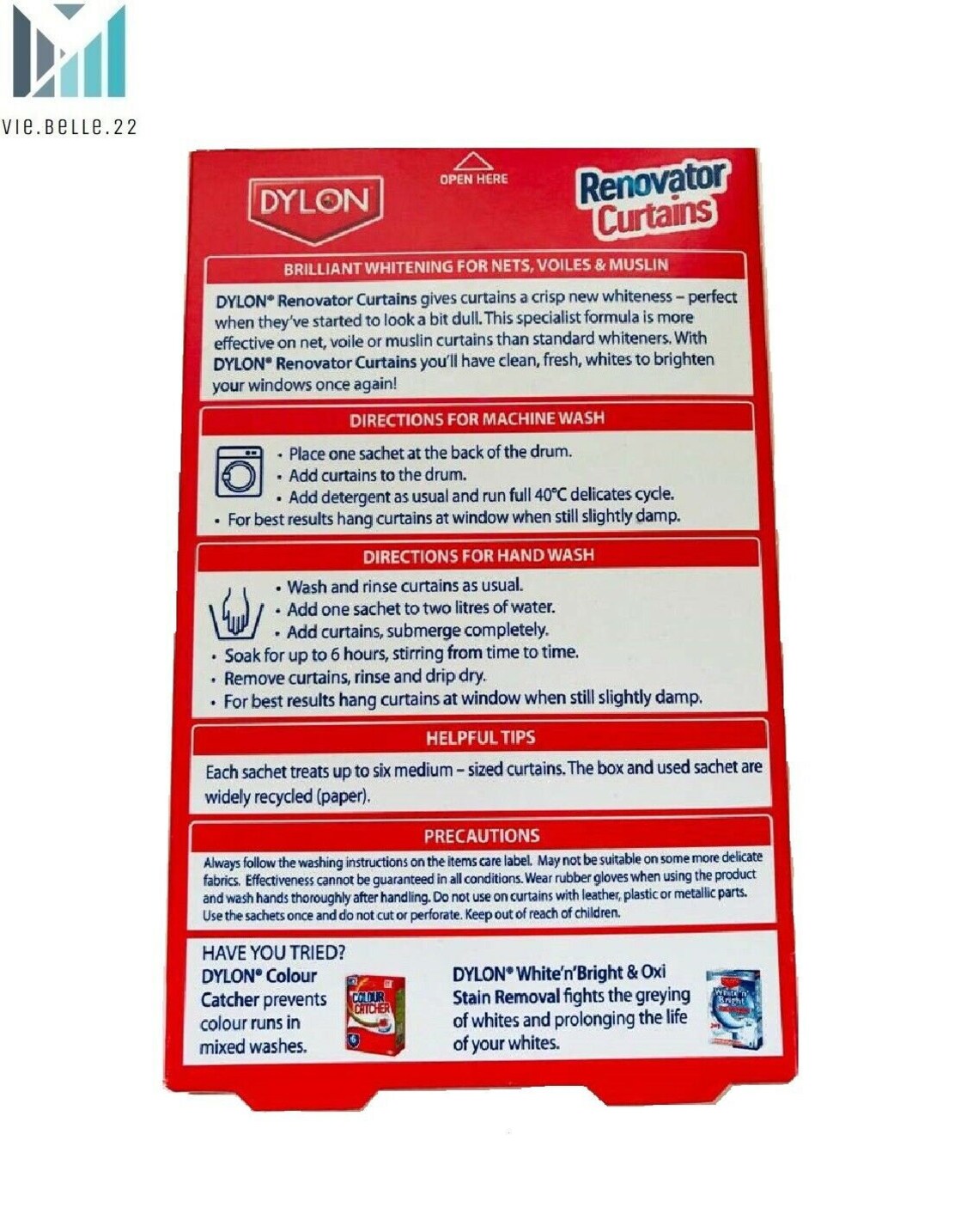 Dylon Net Curtain 2x Renovator Whitener Revive Freshens White Etsy