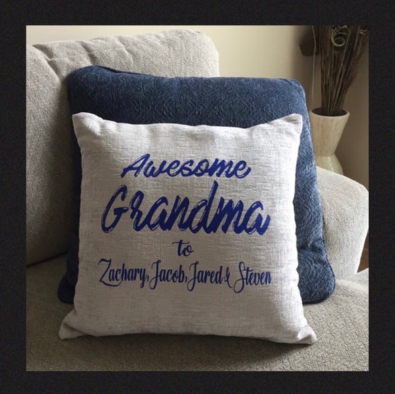 Personalized grandma decorative PILLOW with any names mom Etsy