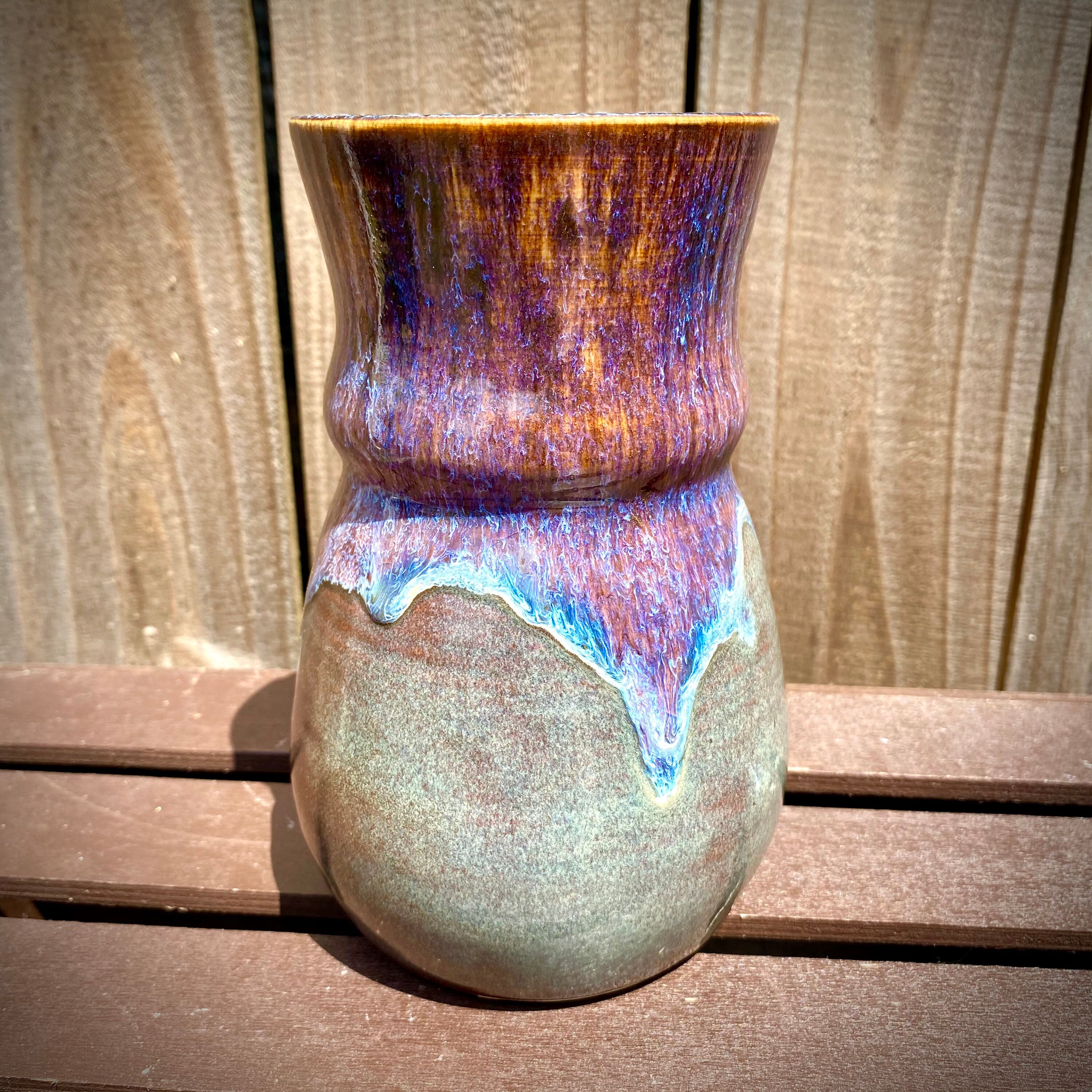 Ceramic Vase Iron Luster Drip Etsy