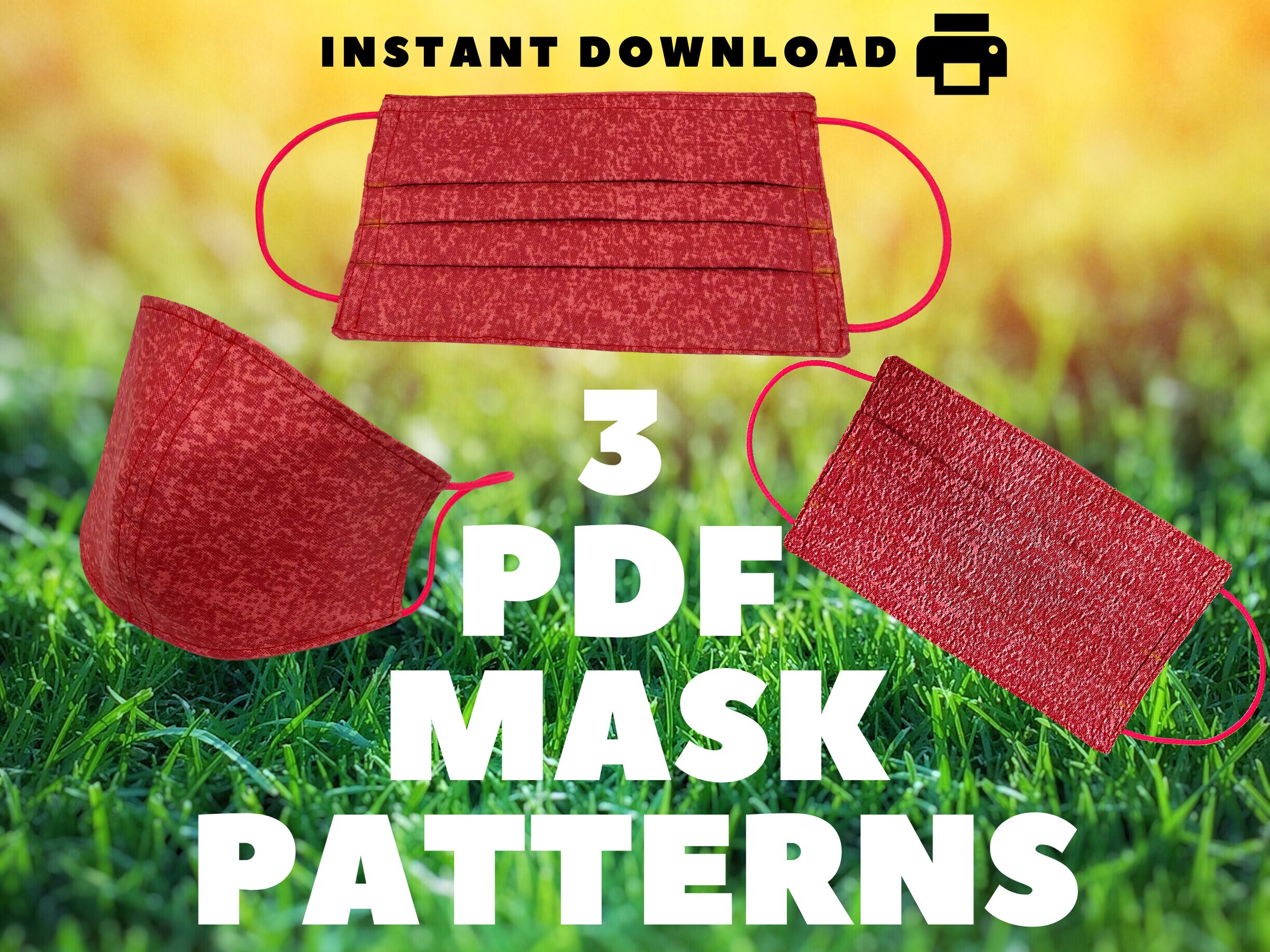 Face Mask Pattern / Sugical Face Mask PDF Pattern Bundle / Etsy