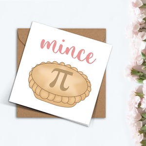 Lustige Mince Pi Weihnachtskarte, handgemachte Karte für Mama, Freundin, Freund, Familie, Bruder, Schwester