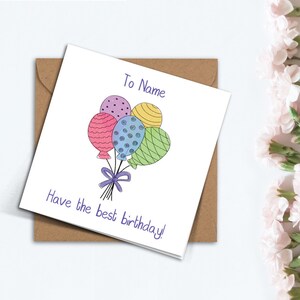 Personalised Birthday Card, Card for Her, Card for Him, Handmade Cute Custom Birthday Card for Mum, Girlfriend, Boyfriend, Sister.