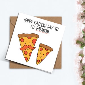 Punny Paparoni Vatertagskarte, lustiges Pepperoni Pizza Geschenk für Pizza-Liebhaber-Papa, Feinschmecker, Opa, Stiefvater, Schwiegervater