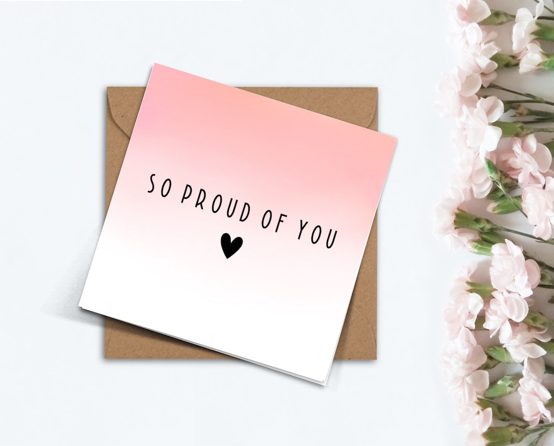 Cute Proud of You Card, Card for Her, Handmade Congratulations Well ...