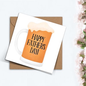 Lustige Vatertagskarte, süße Karte für Papa, süßes handgemachtes Geschenk von Kindern, Karte von Tochter Sohn, Bier, Pint, Opa, Stiefvater
