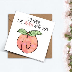 Carte de remerciement personnalisée Je t'apprécie, jolie carte de remerciement faite main pêche punny pour médecin infirmière enseignant ami patron travailleur clé