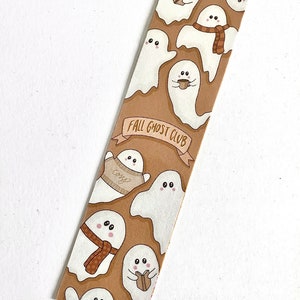 Fall Ghost Club Bookmark, Autumn Halloween Book gift for book lover, cute Christmas birthday gift for friend girlfriend sister brother