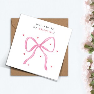 Schattig Happy Galentines Day Valentijnsdag kaart handgemaakt Wil je mijn Galentine liefde harten roze rode strik cadeau voor Bestie beste vriend BFF