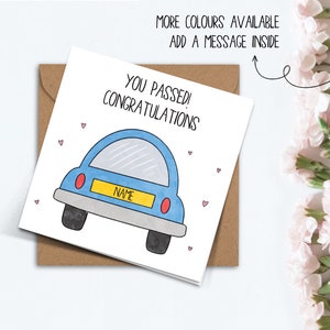 Gefeliciteerd kaart, handgemaakte leuke kaart voor rijexamen, goed uitgevoerde kaart voor dochter, zoon, broer, zus, vriend, kleinkind