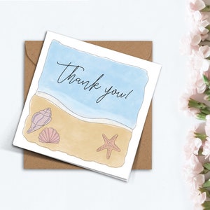 Carte de remerciement pour hôtel, joli cadeau fait main pour hôtel en bord de mer, plage, hébergement de vacances, carte de remerciement d'agent de voyage