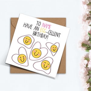 Cartão de aniversário personalizado Eggcelent, cartão feito à mão para namorada, namorado, melhor amigo, cartão de feliz aniversário simples para mãe, pai e irmão