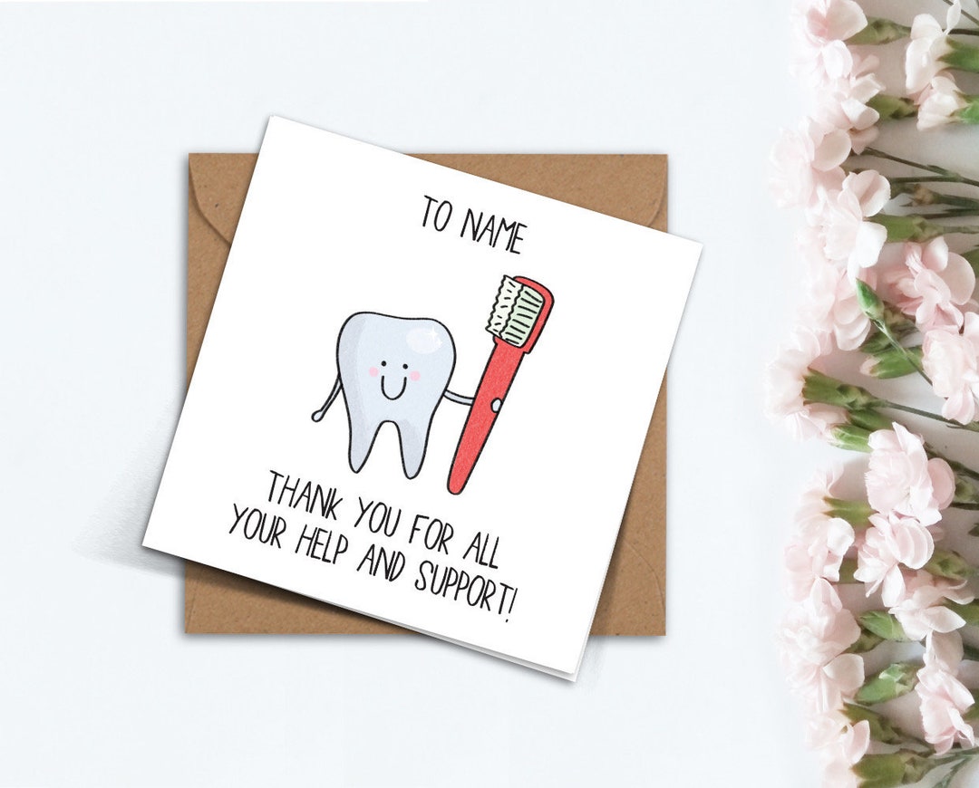 Personalised Thank You Card for Dentist, Orthodontist, Hospital
