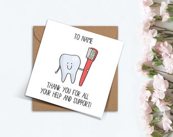 PRINTABLE Tooth Thank You Card for Dentist Oral Hygienist - Etsy