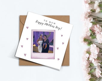 Personalised Photo and Name Mothers Day Custom Polaroid Card for Mum Grandma Step Mum Mother in Law Nana Gift