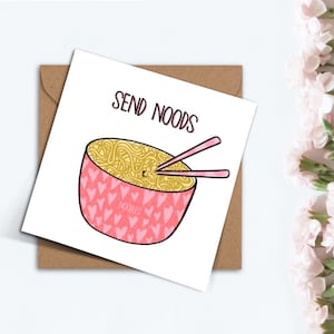 Invia Noods divertente sporco San Valentino carta fatta a mano carino Punny Noodles carta per fidanzato fidanzata amico moglie marito regalo di San Valentino