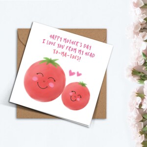 Hou van je van mijn hoofd tot ma-tenen Moederdag kaart, kaart voor mama, handgemaakte schattige kaart voor mama oma Nana schoonmoeder stiefmoeder