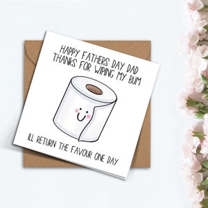 Carte de remerciements amusants pour avoir essuyé mes fesses, cadeau grossier fait main pour papa, grand-père, beau-père, beau-père