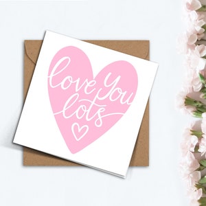 Cute Love You Lots Tarjeta del día de la madre, tarjeta para mamá, tarjeta simple hecha a mano para mamá, la mejor mamá del mundo, la mejor mamá del mundo.