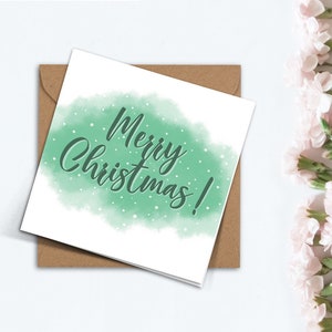 Niedliche grüne Weihnachtskarte, Karte für sie, handgemachte einfache Weihnachtskarte für Mama, Freundin, Freund, Familie, Bruder.