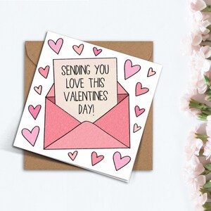 Lindo envío de amor este día de San Valentín, tarjeta de carta de corazones de amor hecha a mano, regalo de relación de larga distancia para novio, novia, esposa