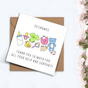 Tarjeta de agradecimiento personalizada para enfermeras de parto, médicos, hospitales, enfermeras de parto y parteras. Tarjeta médica hecha a mano para recién nacidos.