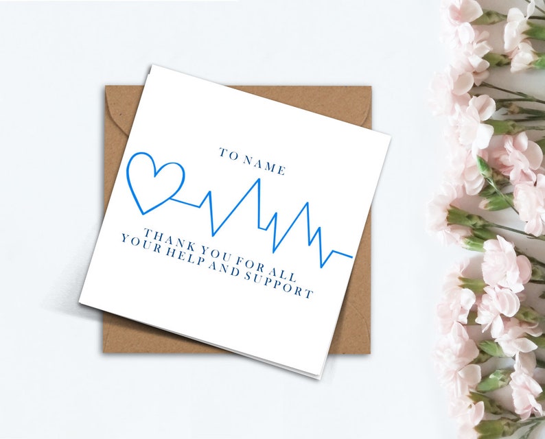 Personalised Thank You Card For Nurses, Doctors, Hospital, Healthcare, Key Worker Appreciation Card, Hand Made Medical Card to say Thanks. image 1