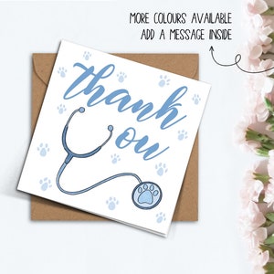 Cute Thank You Card For Vets, Veterinary Placement, Veterinarian, Pet Healthcare , Appreciation Card, Hand Made Medical Card