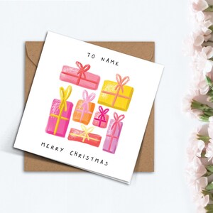 Personalisierte niedliche Weihnachtsgeschenke Karte, handgemachte einfache Karte für Mutter, Freundin, Freund, Freundin, Familie, Bruder, Schwester