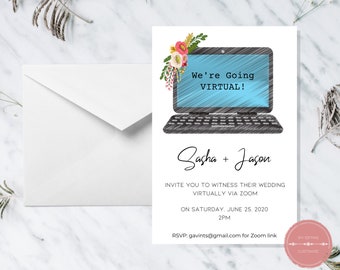 Virtual Wedding Invitation, Funny Wedding Postponement, Announcement, Change the Date, Cancel Wedding, Instant Download, Digital File