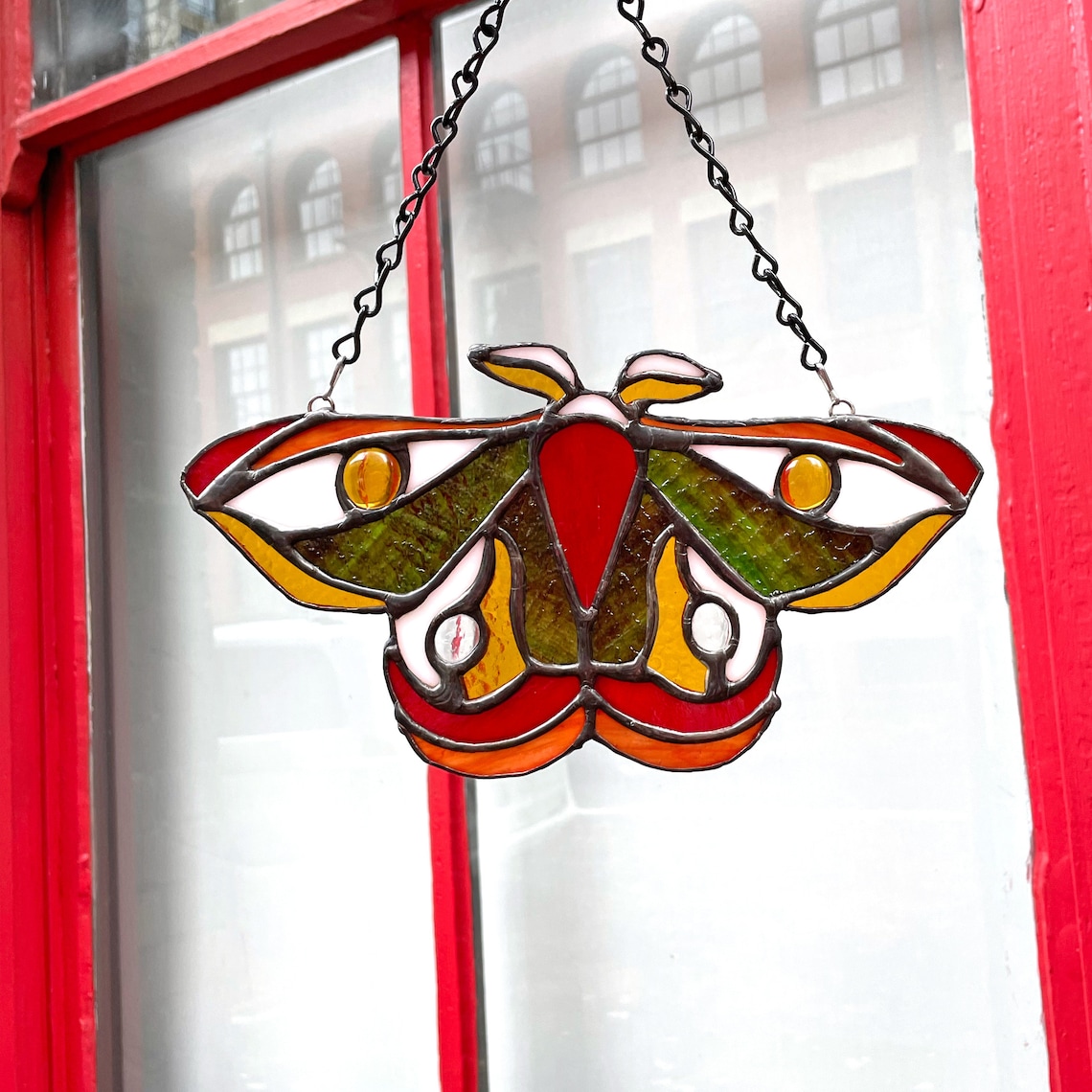 Tattoo Style Moth Stained Glass Suncatcher Glass Art - Etsy