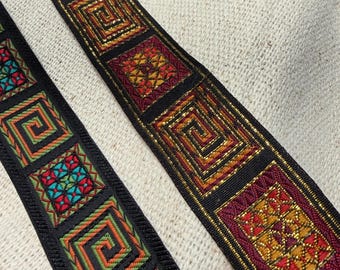 Jacquard Ribbon, 2 yards - Choose A or B, 1.25 inch wide