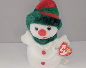 Snowgirl 2000 Ty Beanie Babie 8in Christmas Snowman Lady 3up Boys Girls 43333 for sale online 