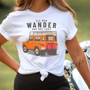 All Who Wander Are Not Lost Vintage SUV T-shirt, 70s Shirt, Camping T-shirt, Nature T-shirt, Vintage Car T-Shirt, Gift For Car Collector