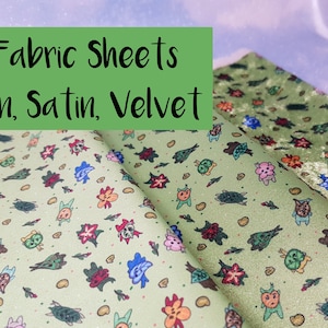 A4 size Korok Fabrics - The Legend of Zelda, Breath of the wild, link, makar, age of calamity, satin, linen, velvet, polyester